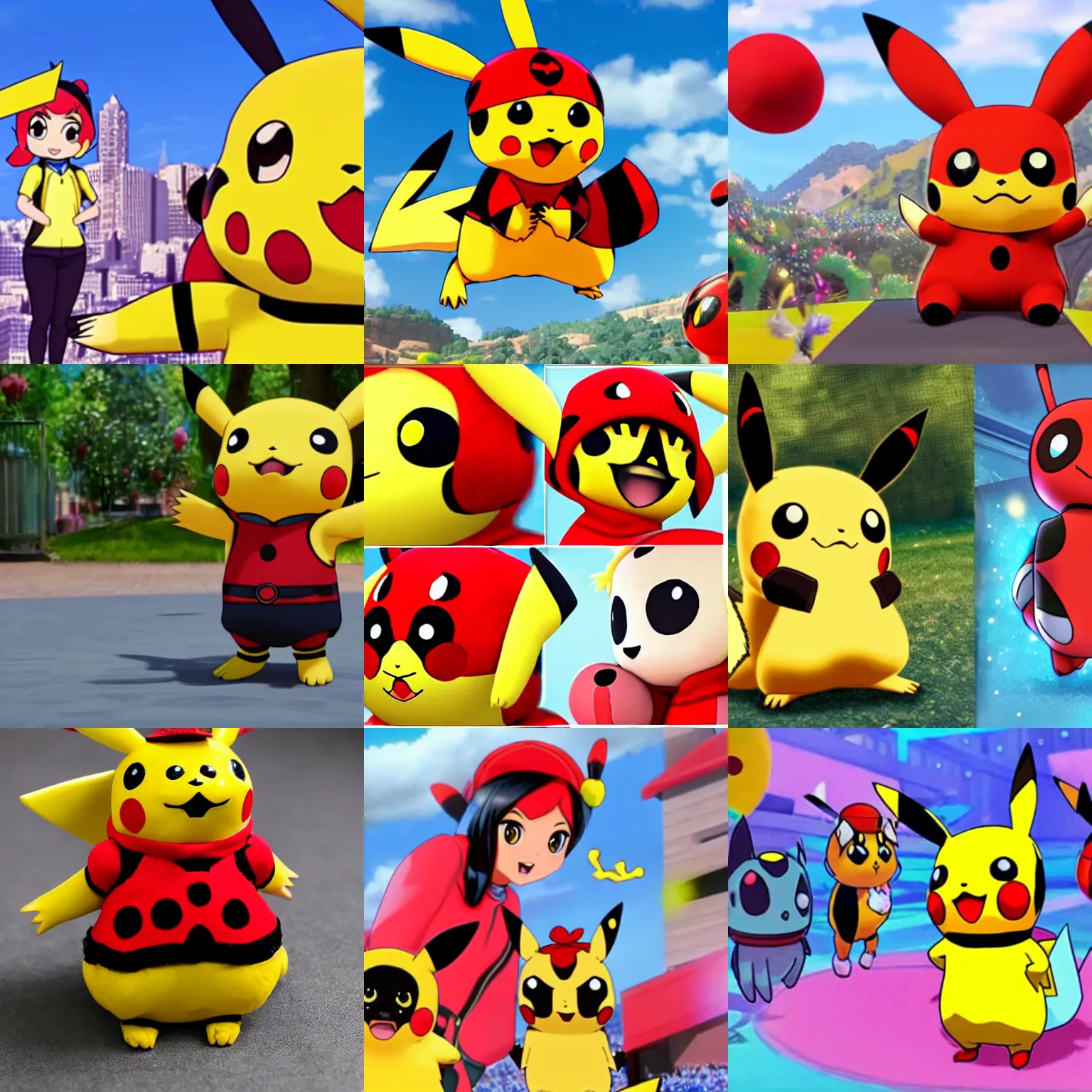 Prompt: pikachu as ladybug in miraculous.