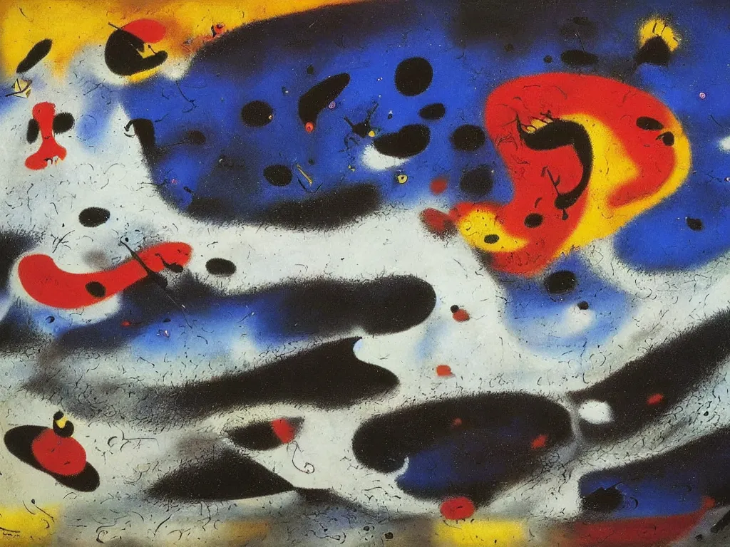 Image similar to an incredibly huge wave illuminated by anger and desire, played by muse and painted by joan miro, trending on artstation,