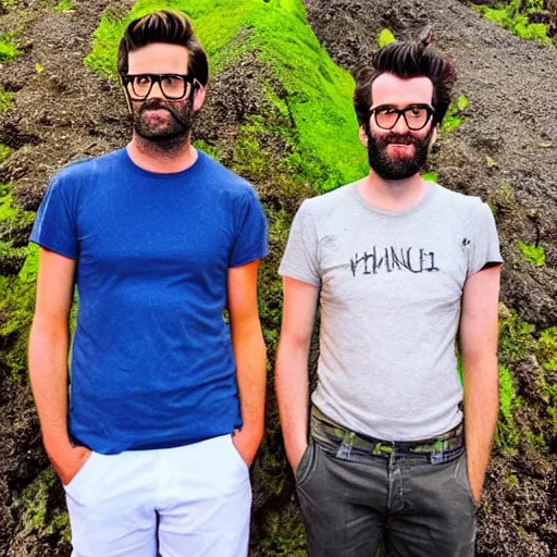 Image similar to rhett and link in a volcano