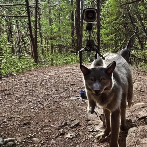 Prompt: walter white trail cam footage skinwalker 8 k in the dark