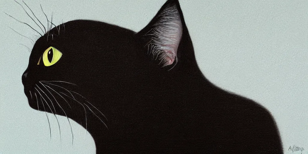 Prompt: painting of a cute Black Cat by alex gray.