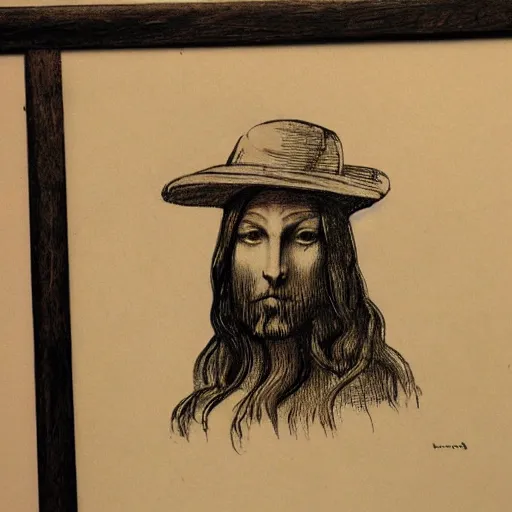 Prompt: da vinci sketch of a hat