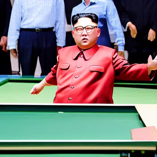 Image similar to photo of kim jung un playing ping pong