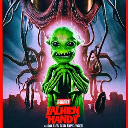 Image similar to a hyper detailed filmic realistic atmospheric full body backlit establashing wide shot semi symmetrical film 30mm color photograph of the alien organism creature with multiple human limbs and grotesque distorted human face mutating from The Thing 1982 in the style of John Carpenter horror movie