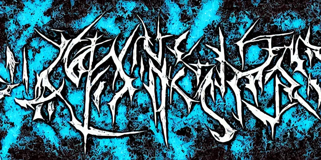 Image similar to the word subsume as a death metal logo, cerulean, highly detailed