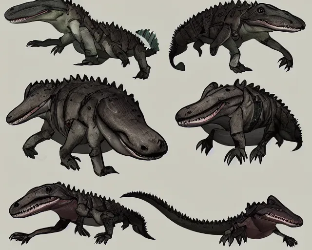 Image similar to sea of thieves animal character concept art for an alligator, cgsociety, trending on artstation, rare ltd,