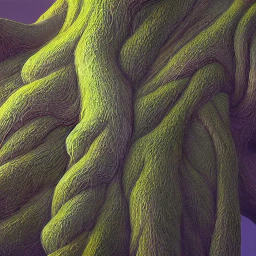 Prompt: a close up of a plant with roots, a photorealistic painting by mike winkelmann, featured on cgsociety, metaphysical painting, detailed painting, biomorphic, fractalism