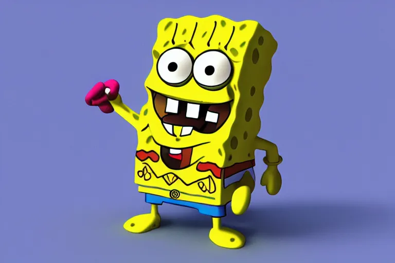 prompthunt: incredibly sad spongebob, 3 d render, melancholic