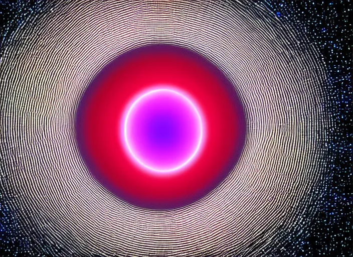 Prompt: pixel tracing style of particles in a event horizon of black hole, color film grain, ultra realistic