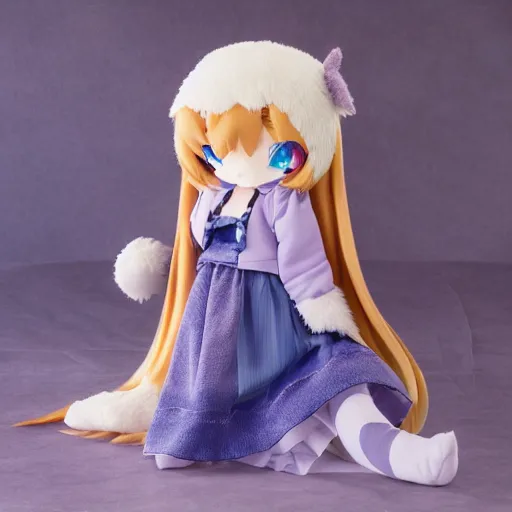 Image similar to cute fumo plush of a girl who controls the weather, water goddess, caustics, vray