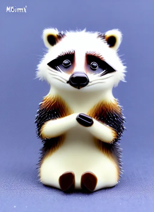 Image similar to 80mm resin detailed miniature of cute fluffy raccoon, Product Introduction Photos, 4K, Full body, simple background