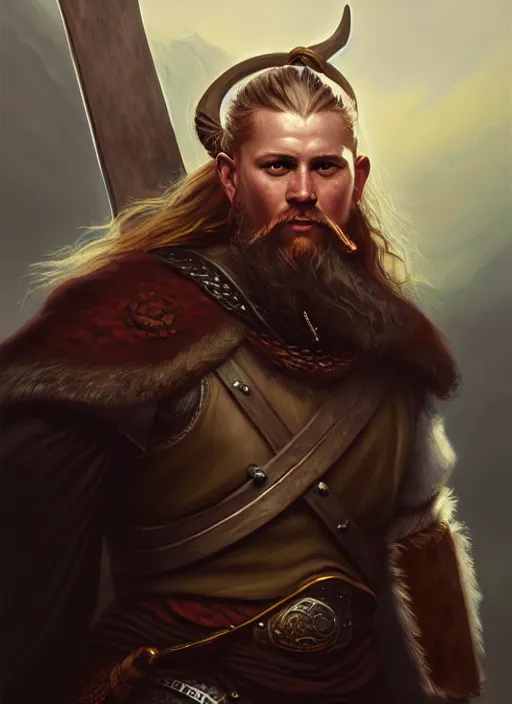 a _ fantasy _ style _ portrait _ painting _ of viking | Stable ...