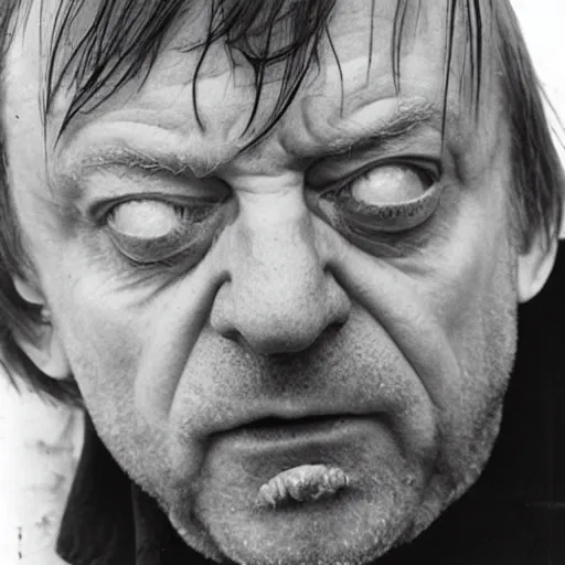 Image similar to mark e smith in a small cage marked for sale