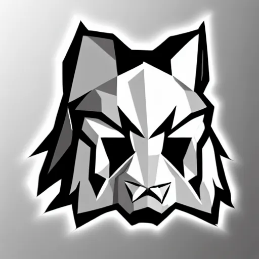 Prompt: a vector logo of rengar from league of legends, low poly,