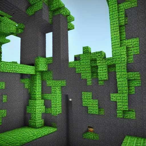 prompthunt: minecraft creeper in real life, concept art, fantasy