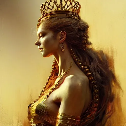 Image similar to highly detailed portrait of a majestic lioness queen in the form of a beautiful woman. d & d, art by augustus edwin mulready and ruan jia. trending on artstation, intricate details, energetic composition, golden ratio, concept art, illustration, elegant art