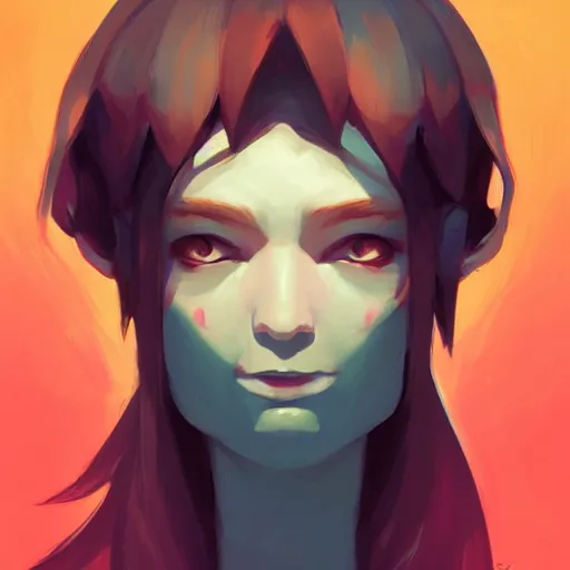 Image similar to face icon stylized minimalist magic : the gathering, loftis, cory behance hd by jesper ejsing, by rhads, makoto shinkai and lois van baarle, ilya kuvshinov, rossdraws global illumination