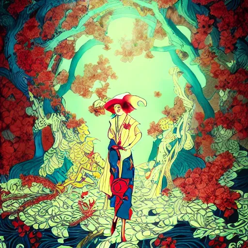 Image similar to james jean style, utagawa kunisada 3 d art, vfx art, unreal engine render, claymation style, colourful, volumetric light, digital painting, digital illustration, dramatic light,