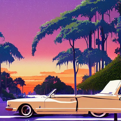 Image similar to film still of once upon a time in hollywood art by Dice Tsutsumi, Makoto Shinkai, Studio Ghibli,