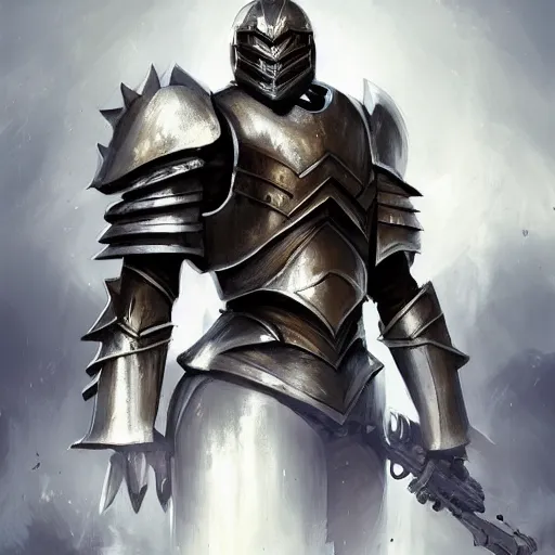 Prompt: a full armored knight, art by charlie bowater