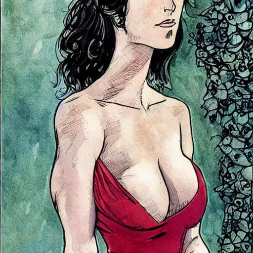 Prompt: a portrait of a woman milo manara style