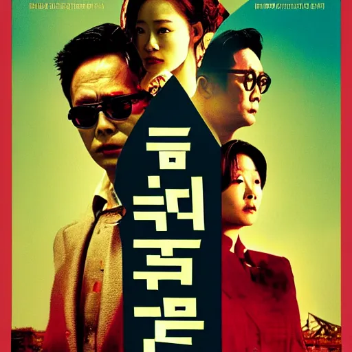 Prompt: movie poster for a critically acclaimed korean masterpiece movie, neo - noir thriller, eternity of lambs, by roger deakins, neo - expressionism, iconic, graphic design, elegant typography