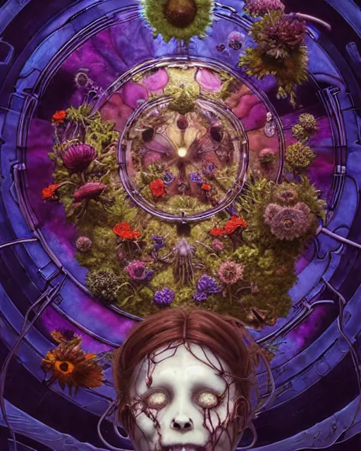 Prompt: the platonic ideal of flowers, rotting, insects and praying of cletus kasady carnage thanos dementor wild hunt doctor manhattan chtulu mandelbulb mandala ponyo spirited away bioshock davinci, d & d, fantasy, ego death, decay, dmt, psilocybin, art by artgerm and greg rutkowski and alphonse mucha