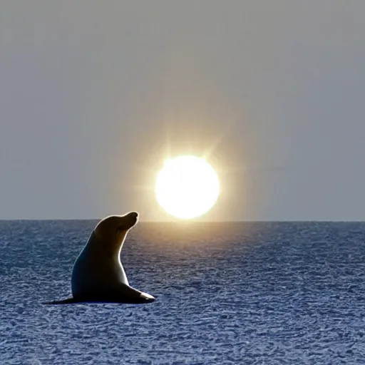 Image similar to a solar eclipse caused by a giant floating seal