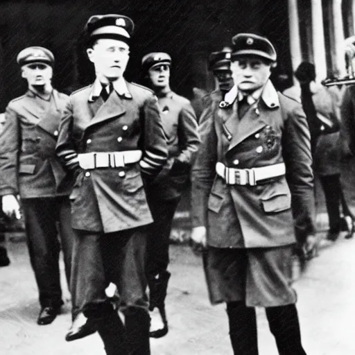 Image similar to rimbaud in ss uniform at the parade of the third reich during the great sweep