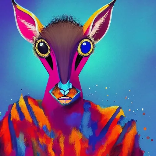 Prompt: a dik dik monster colorful, funny, abstract, digital art, fantasy, magic, trending on artstation, ultra detailed, professional illustration by Basil Gogos