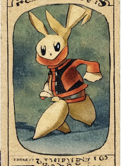 Image similar to a pokemon card from the 1 7 9 0 s