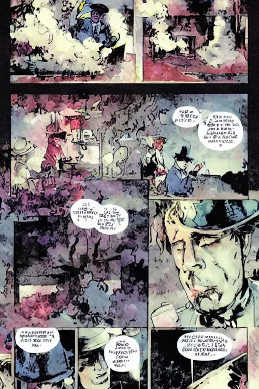 Image similar to a tea party in the clouds, graphic novel, high contrast, by bill sienkiewicz