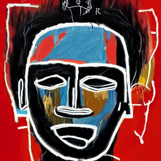 Image similar to A extremely highly detailed majestic hi-res beautiful immaculate head and shoulders painting of a strong black african man by Jean-Michel Basquiat, 8k, high textures, hyper sharp, insanely detailed and intricate, super detailed, 4k HDR high quality