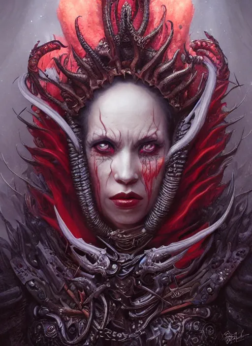 Image similar to a hyper detailed face portrait of the queen of blades, diablo 4 lilith, sideshow figurines, cthulu, by tom bagshaw, artgerm, dorian cleavenger, greg rutkowski, wlop, astri lohne, zdzisław beksinski trending on artstation