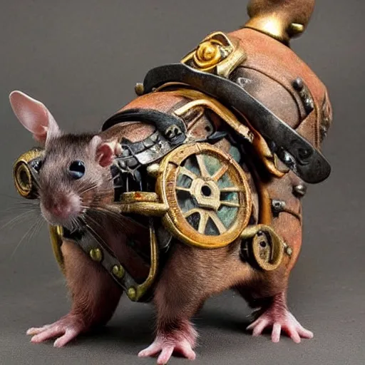 Image similar to a rat with steampunk googles, from WOW