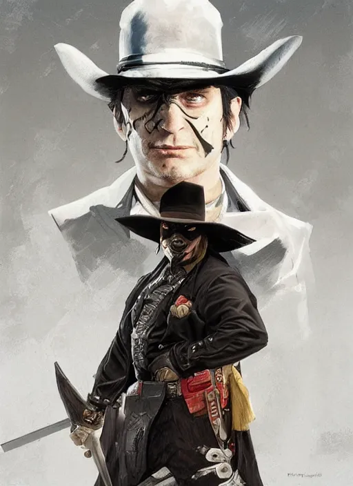 Image similar to Portrait Tim Robinson dressed up as the Lone Ranger, marvel comics, highly detailed, smooth, artstation, digital illustration by Ruan Jia and Mandy Jurgens and Artgerm and Wayne Barlowe and Greg Rutkowski and Frank Frazetta