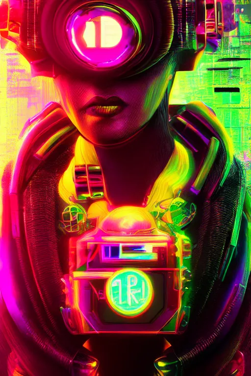 Prompt: future of neuroart, futurism, cryptopunk style, neon colors, ultrarealism, artstation, 8 k