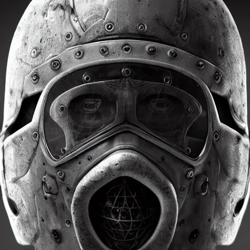 Image similar to Very very very very highly detailed epic central composition studio photography of face with hockey mask, intricate, dystopian, sci-fi, extremely detailed, digital painting, artstation, concept art, smooth, sharp focus, illustration, intimidating lighting, incredible art by Anna Dittmann and Anton Pieck and Artstation, Octane render in Maya and Houdini VFX