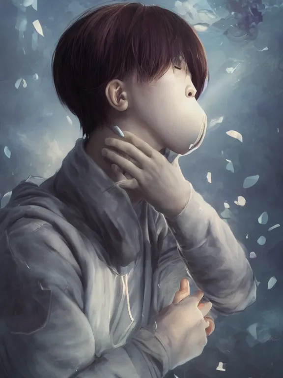 Image similar to Full shot of Kpop boy idol with no face and an eyeball instead of head performing on stage. Orb Head. Sphere Head. Eyeball Head. Eye exam. Friendly horror. Realistic. By Ruan Jia and Artgerm and Range Murata and WLOP. Key Art. Fantasy Illustration. award winning, Artstation, intricate details, Hyperdetailed, 8k resolution.