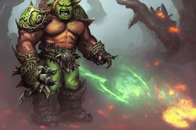 Image similar to orc, world of warcraft, trending on art station, fantasy, smooth