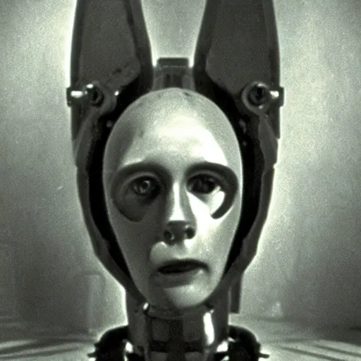 Image similar to daguerreotype of the robot in the film Metropolis by Fritz Lang reimagined by Industrial Light and Magic