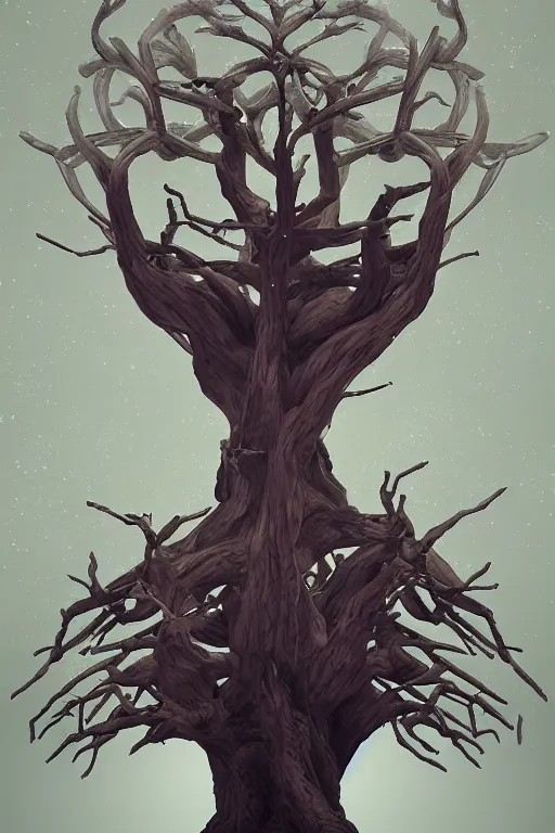 Prompt: Yggdrasil the tree of life, trending on artstation, stylized, unreal engine, stylized, andgular, symmetrical