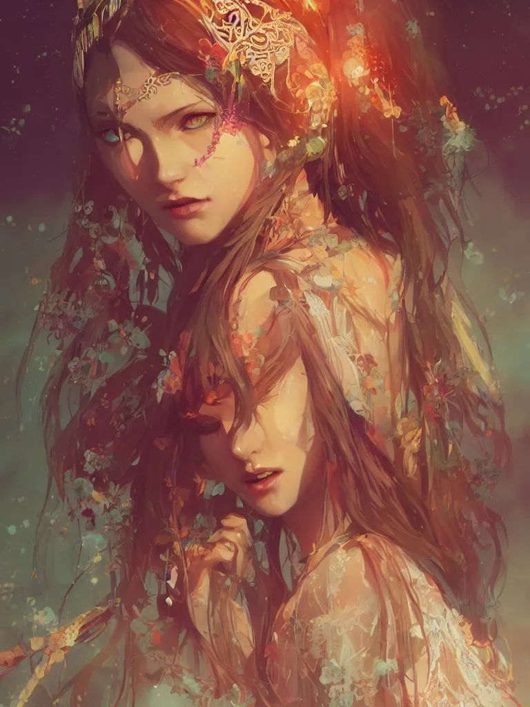 Prompt: a beautiful bohemian girl, intricate, highly detailed, digital painting, Pixiv, Artstation, official media, anime key visual, concept art, rich vivid colors, ambient lighting, sharp focus, illustration, art by WLOP