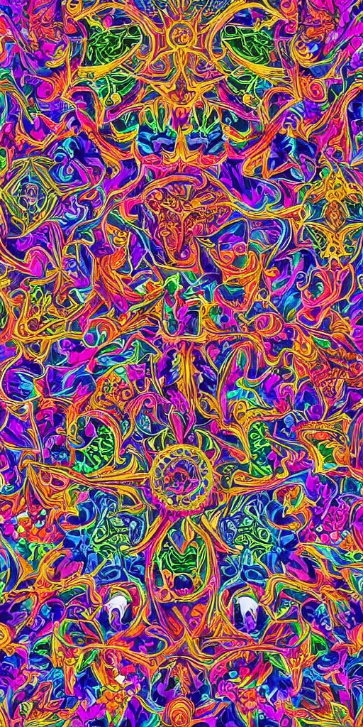 Prompt: vibrant chromatic crystal psychedelic mushroom ritual intricate highly detailed symmetrical, cinematic movie poster colorful and vivid pattern