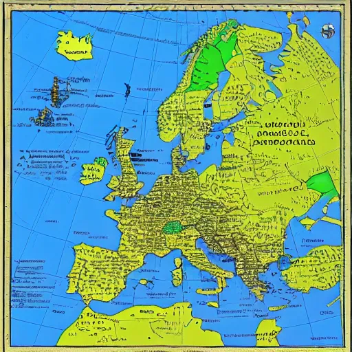 Prompt: Very detailed map Europe in 2060