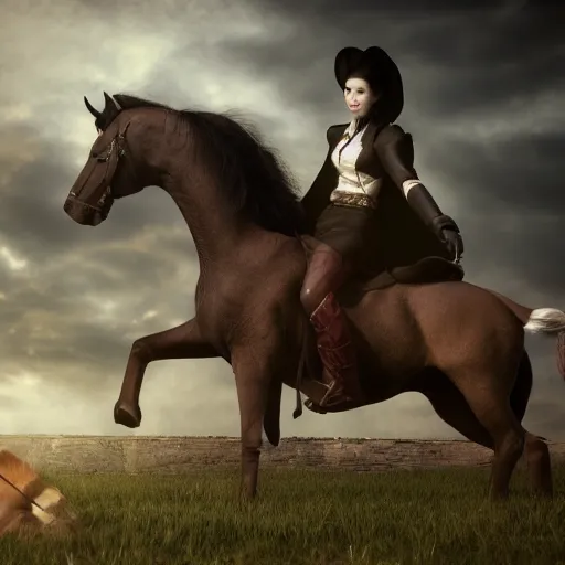 Prompt: vampire feeding on a horse, epic scene, realistic render