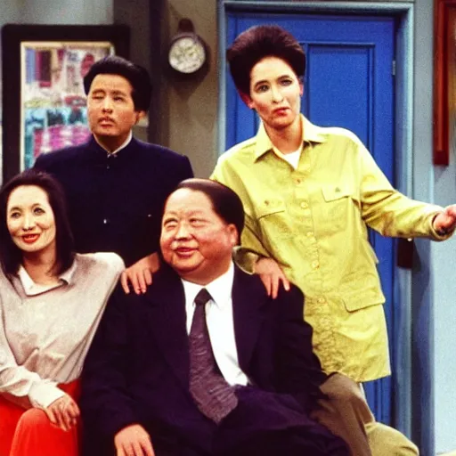 Image similar to A still of Mao Zedong in the 1990s sitcom Friends