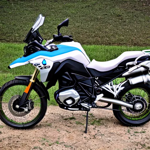 Prompt: bmw f850gs on flower camp n 9