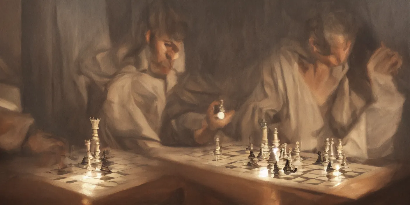 god and the devil playing chess