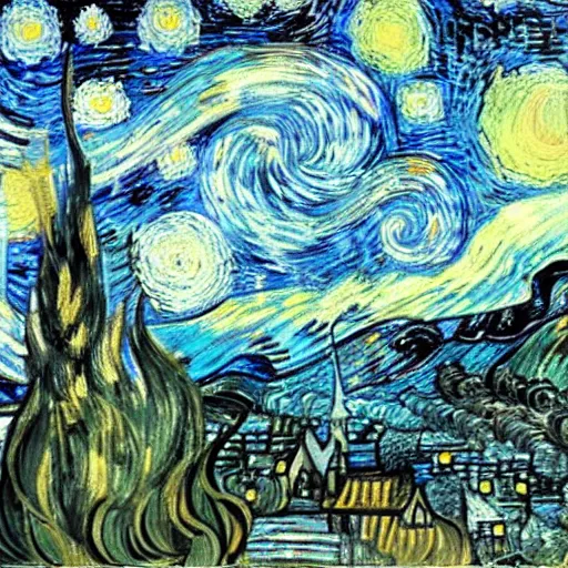 Image similar to harry potter painting by van gogh